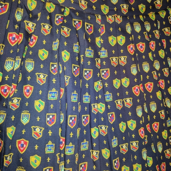 Vintage Chaus Rayon Pleated Novelty Midi Skirt - Picture 6 of 10